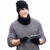 Winter Men Beanie Hat + Scarf + Touch Screen Gloves - 3 Pieces Winter Warm Clothing Set for Men - Black - CX1888GMYLQ