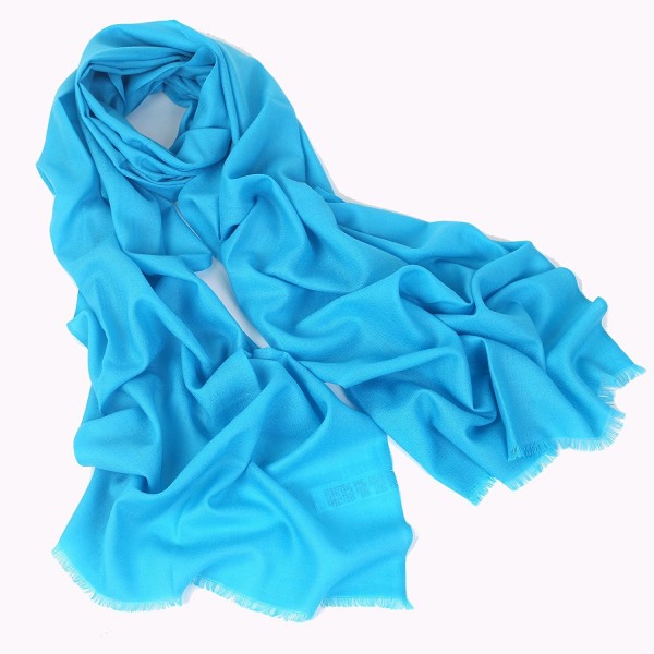 100% Cashmere Wool Ultra Thin Soft Warm Long Scarf Shawl Scarves Wrap /Gift Box JAKY Global - Blue - CV185M36LMC