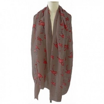 Kukubird Flamingo Unicorn Print Frayed Cotton Scarf / Shawl / Wrap / Pashmina - Dark Gray - CY12O7912CS