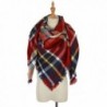 Warm women Tartan Scarf winter Blanket Shawl - Small Red Lattice - CU187ZLE9Y2