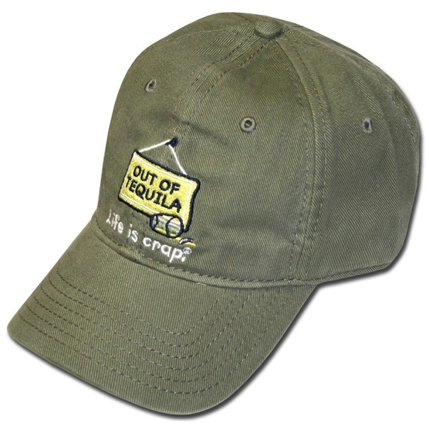 Life Is Crap Hat w/ Pocket : Out Of Tequila - Green - CI11GCK5DJH