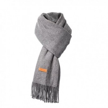 Cashmere Scarf For Womens-Mens Super Soft Fashion Long Tassel Grey Scarf（80.7X25.6 In） - C9187R0D0Q3