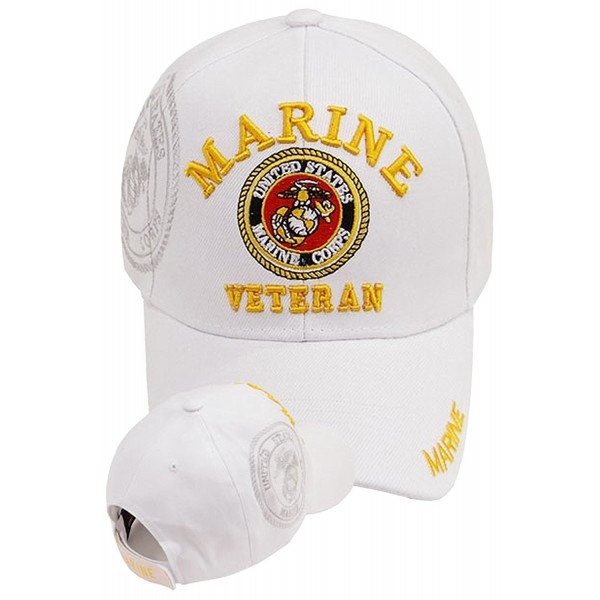 U.S. MARINE CORPS USMC INSIGNIA HAT WHITE MARINES US VETERAN BASEBALL CAPS - CL11XSW9GH7