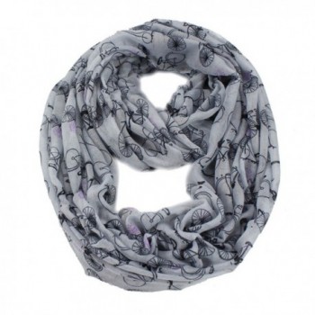 Women Lady Bicycle Bike Print Infinity Cowl Loop Casual Scarf - Gray - CO11AUQX3WR