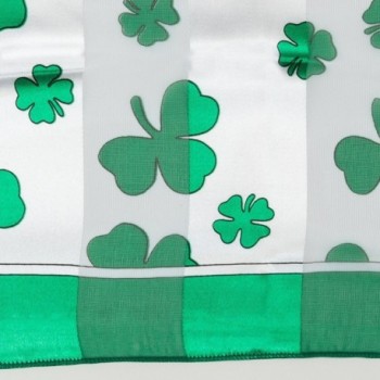Shamrock Scarf with Green Edge for St Patrick's Day in White - CA11CTF4H2D