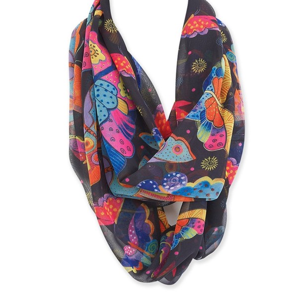 Laurel Burch Artistic Infinity Scarf Collection - Black - C7187DNCHHA