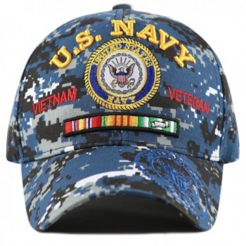 THE HAT DEPOT Official Licensed U.S. Military Vietnam Veteran Ribbon Cap - Blue Digital Camo-u.s. Navy - CO1888TON6O