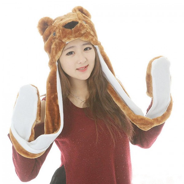FakeFace Autumn Cartoon Earflap Costume - Brown Bear - CE128UTEM2L FakeFace Autumn Cartoon Earflap Costume - Brown Bear - CE128UTEM2L