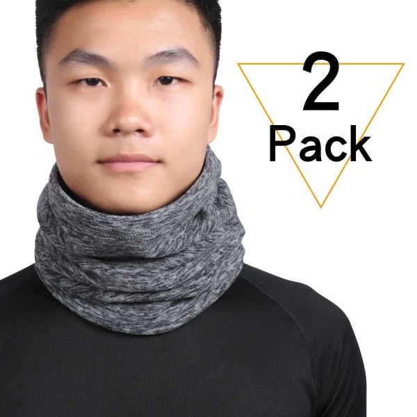 2 Pack Neck Warmer Gaiter- Polar Fleece Ski Face Mask Cover For Winter Cold Weather & Keep Warm - 2 Pack of Grey - CR187IL6288