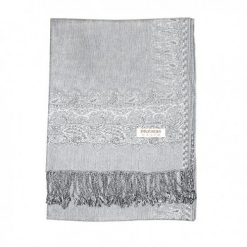 Falari Womens Double Pashmina Silver in Wraps & Pashminas