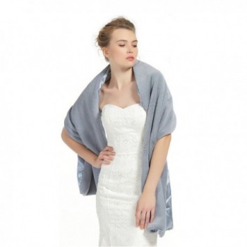 Shawl Wrap Faux Fur Shrug Stole Scarf Winter Bridal Wedding Cover Up - Gray - CF18809SOGD