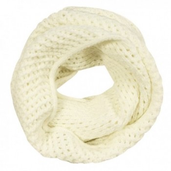 Wrapables Thick Knitted Winter Warm Infinity Scarf - Snow White - CN189Q8O64G