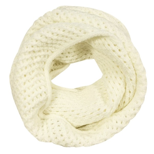 Wrapables Thick Knitted Winter Warm Infinity Scarf - Snow White - CN189Q8O64G