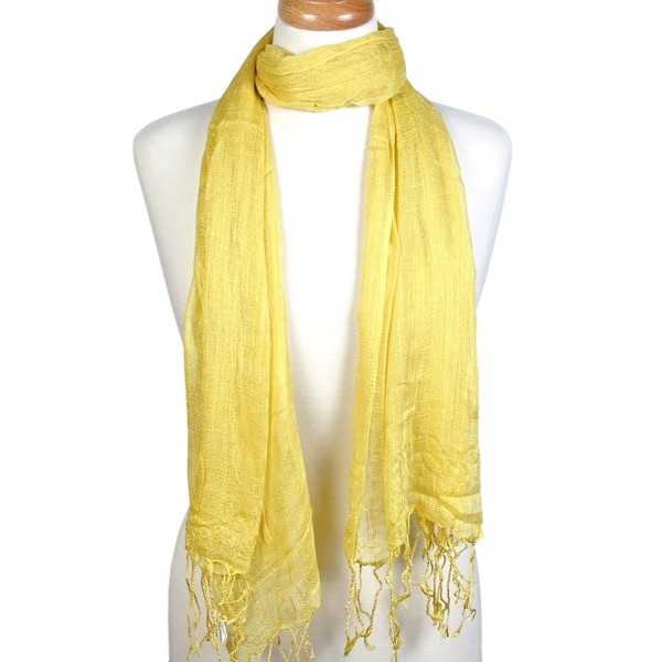 Scarfand's Bright Solid Color Thin & Light Fashion Scarf - Yellow - C2189O9RR2I