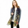 Ababalaya Women's Extra Large 70"&times35" Soft Print Scarf Wrap Beach Shawl Fringed - Navy Blue - CP18529RUQA