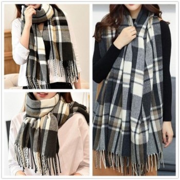 Blanket Tartan Scarves during Black White