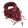 Yamalans Unisex Lightweight Plaid Tassel Arab Desert Shemagh KeffIyeh Scarf Wrap Pashmina - Red - CQ188KNU4O3