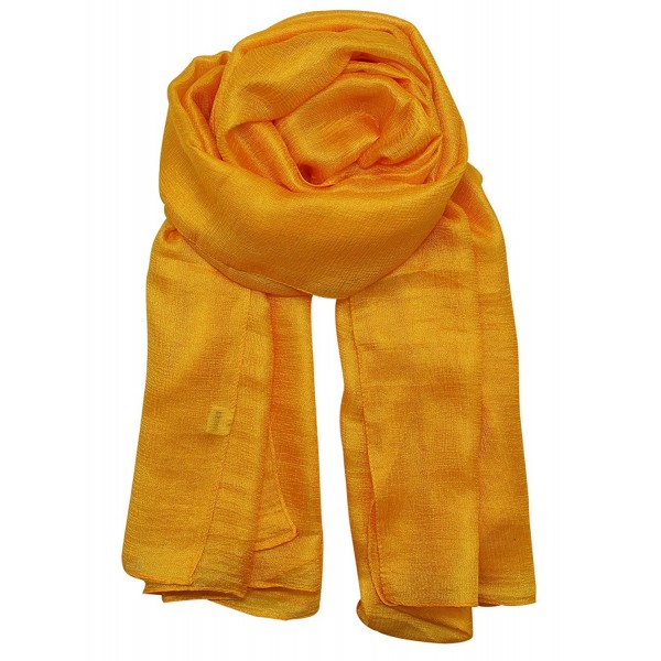 Women's Summer Scarf Shawl By Bioterti - Versatile Silk Beach Wrap Or Bandana - golden - CX183AD53KH