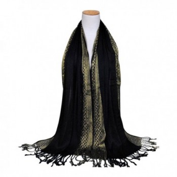 YUNEE Women Men Dignified Scarf Elegant Shawl Cotton Warm Shawl Wrap 60 x 170 cm - Black - C4186EDL0EY