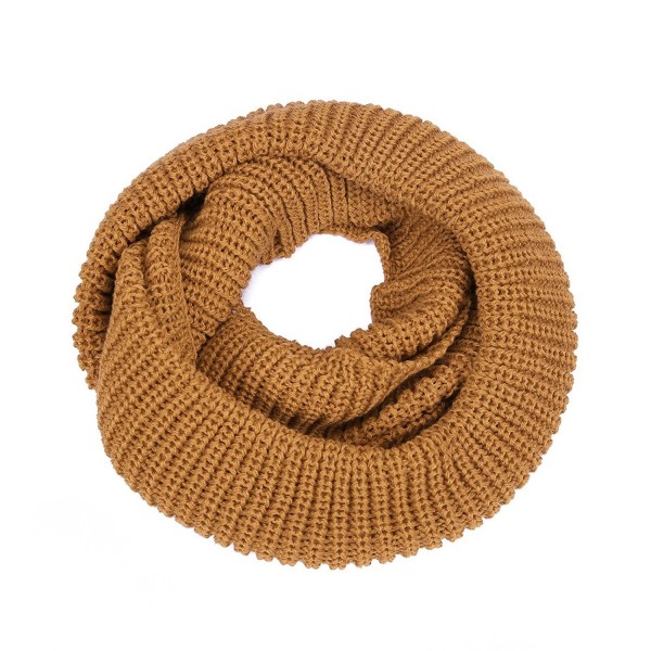 HDE Women's Knit Infinity Scarf Winter Warm Thick Neck Wrap Circle Loop Scarf - Mustard Yellow - CK187I8OUTS