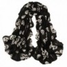 PUXIAN Designer Lightweight Skull Neck Fashion Scarves for Women Clearance - Black - C712NA2F2X9