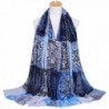 DEESEE(TM) Women Printing Long Soft Wrap Scarf Ladies Shawl Paris Yarn Scarves - Navy - CV12MX9BY3I