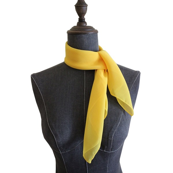 Chiffon Square Scarf Blend Neckerchief - Yellow - C912O1ZIXTW