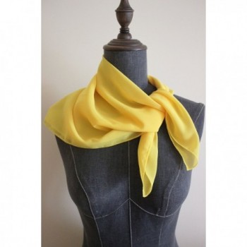 Solid Chiffon Square Neckerchief Yellow