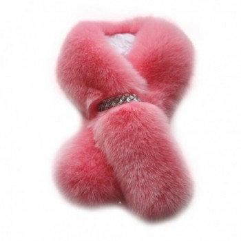 Sunward(TM) Women's Winter Warm Fur Neck Scarves - Pink - CB12MY3E0Q3