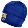 F.C. Barcelona FC Barcelona Official Knitted Winter Soccer/Football Crest Beanie Hat - Navy - CR12GCJT3AV