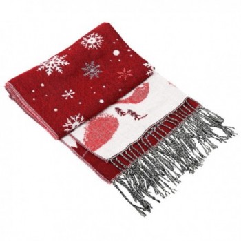 Dance Fairy Winter Long Scarf Warm Wrap Soft Thickened Shawl with Tassels - Purplish Red - CE1899M72AY