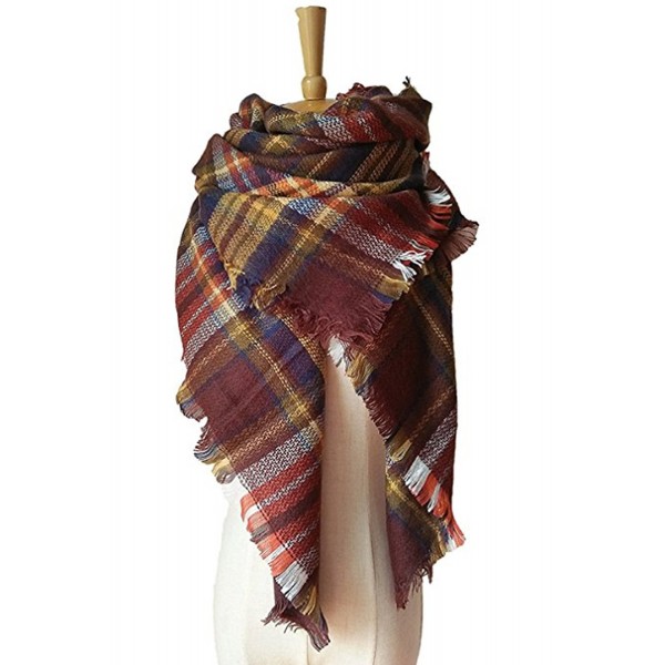 JOYEBUY Women's Warm Stylish Tassels Soft Plaid Tartan Scarf Large Blanket Wrap Shawl Valentine's Gift - Style 12 - CA1856D68KK