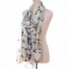 Demarkt Chic Butterflies Print Chic Elegant Scarf for Women Beige White - CQ11IB1TZSP