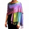 NYFASHION101 Elegant Colorful Paisley Soft Pashmina Scarf Shawl Wrap NBH1401Y - Light Rainbow 05 - CN11NJ4YW7D