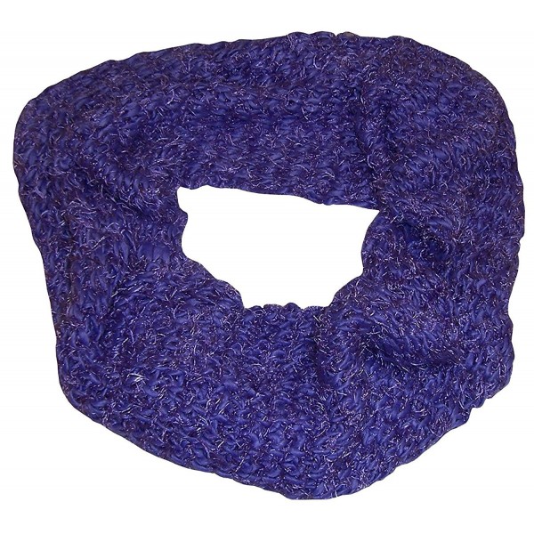 N'Ice Caps Womens Iceland Yarn And Feather Circle Infinity Scarf - Purple - CV124NDHS47