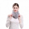 LITHER Women Rabbit Fur Collar Scarf Shawl Collar Wrap Scarves for winter coat - Gray - CD187T7G0WY