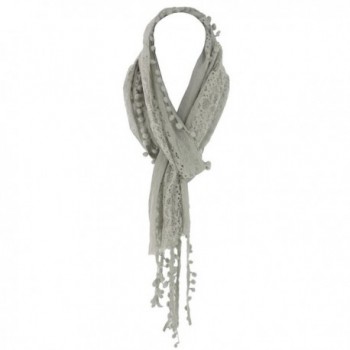 Silver Fever Elegant Skinny Pompoms in Cold Weather Scarves & Wraps