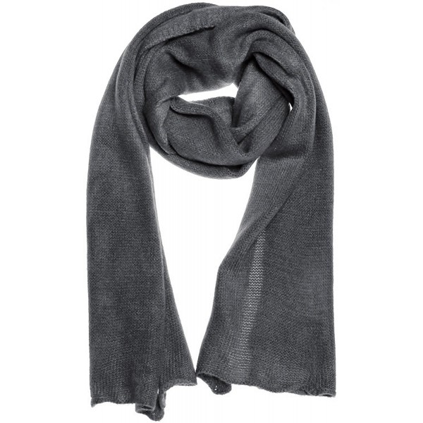 AN1225 Men's- Women's or Kids Basic Plain Knit Solid Color Scarf Muffler- Easy Neck Wrap - Gray - CM12MXEZMLM