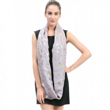 Lina Lily Metallic Feather Infinity in Fashion Scarves