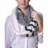 Anika Dali Polka Dots Floral Stripe Mix Print Infinity Loop Scarf (Pink & Navy Blue) - C411LLXMT79