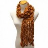 Light Brown Womens Scalloped Winter in Fashion Scarves