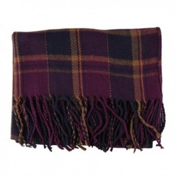 Creazy Fashion Women Winter Infinity Blanket Oversized Shawl Plaid Check Tartan Scarf Wrap - Purple - C4127CG4AT7