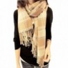 Xinliya Cashmere Large Chequered Plaid Checked Tartan Scarf Wrap Shawl - Beige - C111R7UXY97