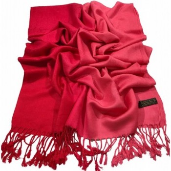 Two Tone Design Shawl Scarf Wrap Stole Throw Shawls Pashminas CJ Apparel NEW - Red Two Tone - CK182HRC434