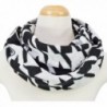 Classic Premium Houndstooth Knit Infinity Loop Circle Scarf - Diff Colors Avail - Black/White - CC11U2IJIXR