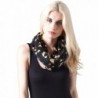 MissShorthair Lightweight Metallic Scarfs for Women with Gold Butterfly Print - Black - C911UHNBRH7