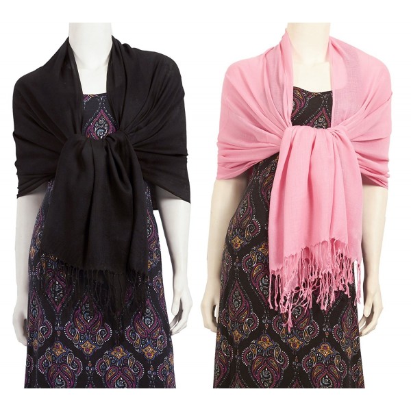 JOTW Pashmina Classic Acrylic Factory - Black & Pink - C9185G5M7CQ