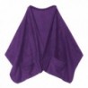 Unisex Adult Warm Polyester Fleece Shawl Blanket Cover with Pockets - 20" x 58" - Purple - CM185KLYRT2