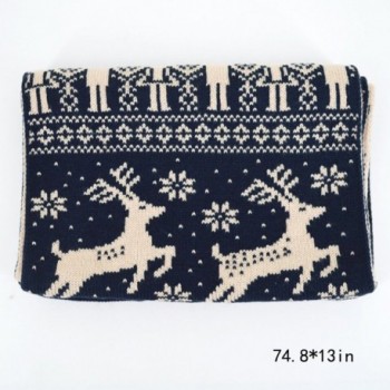 Rebecca Knitting Christmas Reindeer Blanket