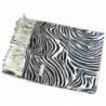 WHITE BLACK PRINTED PASHMINA SHAWL in Wraps & Pashminas